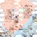 XL Peach Patterned Holly Jolly Graphic Tee