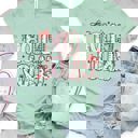 Large Slate Patterned Holly Jolly Graphic Tee