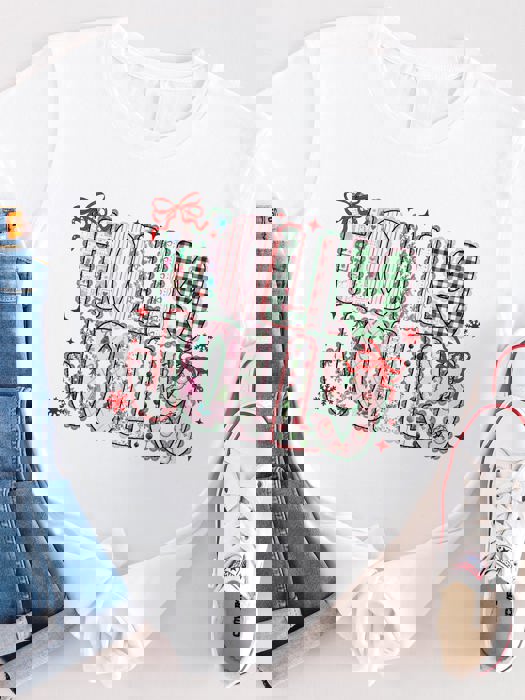 Patterned Holly Jolly Graphic Tee