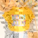 Medium Yellow Patterned Holly Jolly Graphic Tee