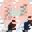 Medium Peach Joy to the World Graphic Sweatshirt