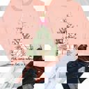 Small Peach Let us Adore Him Christmas Chapel Graphic Sweatshirt