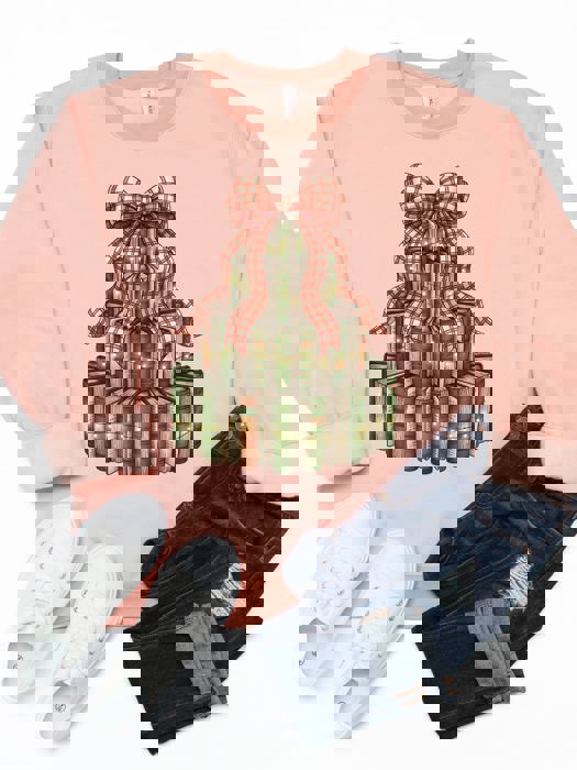 Christmas Book Tree Graphic Sweatshirt