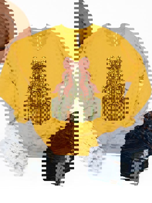 Christmas Book Tree Graphic Sweatshirt