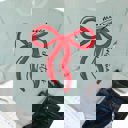 Large Sage Merry Christmas Bow Graphic Sweatshirt