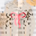 XL Tan Merry Christmas Bow Graphic Sweatshirt