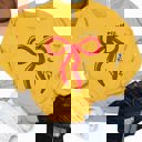 Large Yellow Merry Christmas Bow Graphic Sweatshirt