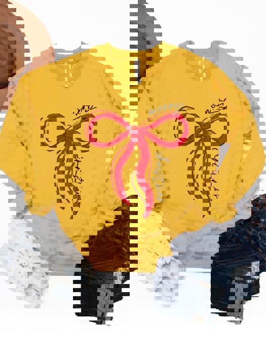 Merry Christmas Bow Graphic Sweatshirt