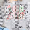 Small Gray Patterned Holly Jolly  Graphic Sweatshirt