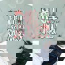 Small Sage Patterned Holly Jolly  Graphic Sweatshirt