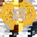 Small Yellow Patterned Holly Jolly  Graphic Sweatshirt