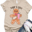 Large Tan Sugar & Spice Boujee Gingerbread Graphic Tee