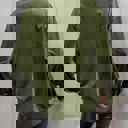 Medium Green Velvet Button Down Top
