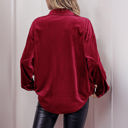 Medium Red Velvet Button Down Top