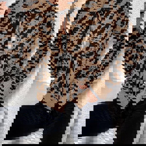 新品　Cardigan Jacket Animal Print Tie Front Animal Print Cardigan | Jane.com