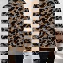Large Tie Front Animal Print Cardigan