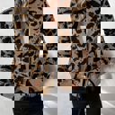 Medium Tie Front Animal Print Cardigan