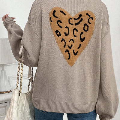 Animal Print Bow Detail Sweater