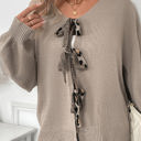 Medium Animal Print Bow Detail Sweater