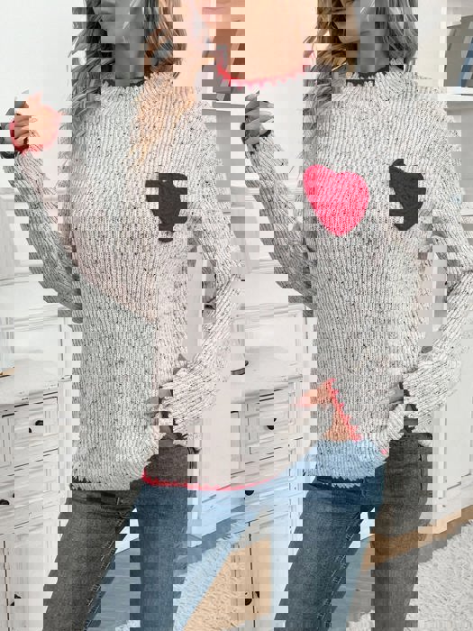 Stitched Heart Detail Sweater