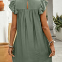  Flutter Sleeve Pleated Dress