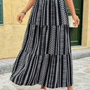 Large Patterned Tiered Maxi Skirt