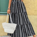 Large Patterned Tiered Maxi Skirt