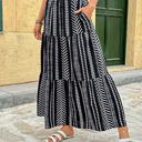 Small Patterned Tiered Maxi Skirt
