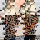 Large Colorblock Animal Print Sherpa Jacket