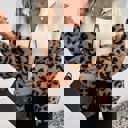 Medium Colorblock Animal Print Sherpa Jacket