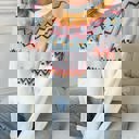 Large Colorful Fair Isle Geometric Sweater