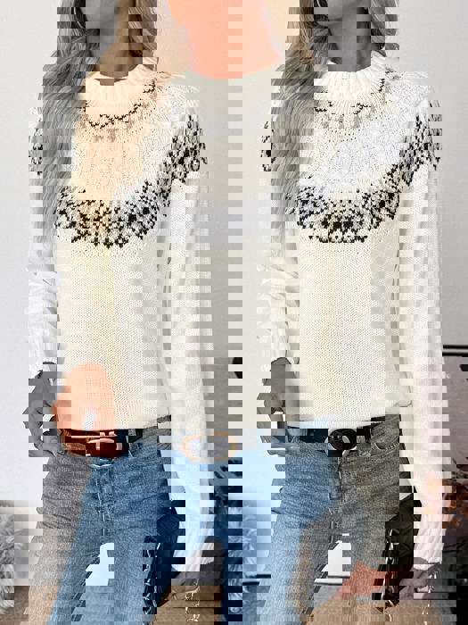 Fair Isle Cableknit Sweater