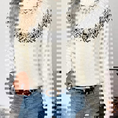 Fair Isle Cableknit Sweater