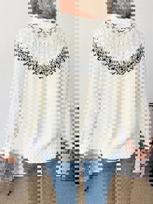 Fair Isle Cableknit Sweater