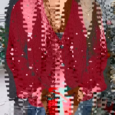 Pearl Detail Sweater Cardigan