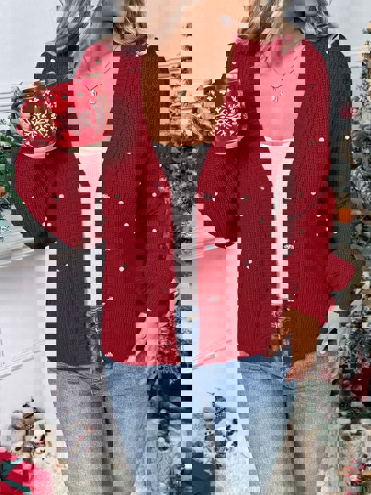 Pearl Detail Sweater Cardigan