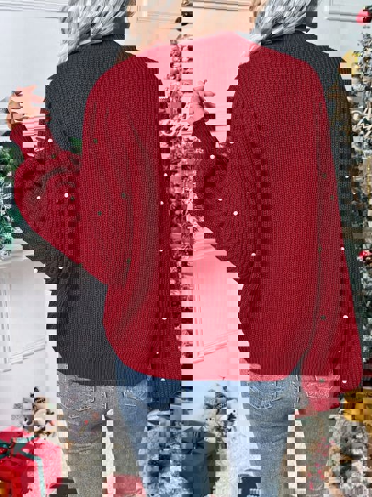 Pearl Detail Sweater Cardigan