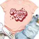 Large Peach Festive AF Graphic Tee