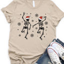 Medium Tan Santa Skeleton Graphic Tee