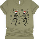 Medium Olive Santa Skeleton Graphic Tee