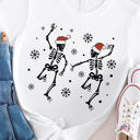 XL White Santa Skeleton Graphic Tee