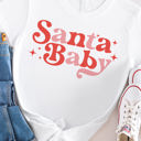 Large White Santa Baby Graphic Tee