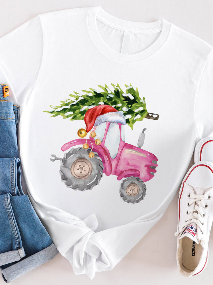 Christmas Tree Tractor Graphic Tee