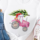 XL White Christmas Tree Tractor Graphic Tee