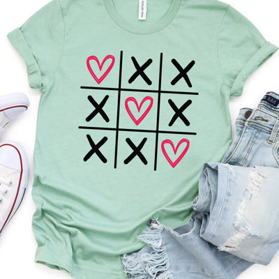 Tic Tac Toe Valentine Graphic Tee