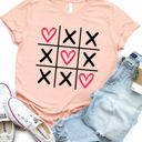 Large Peach Tic Tac Toe Valentine Graphic Tee