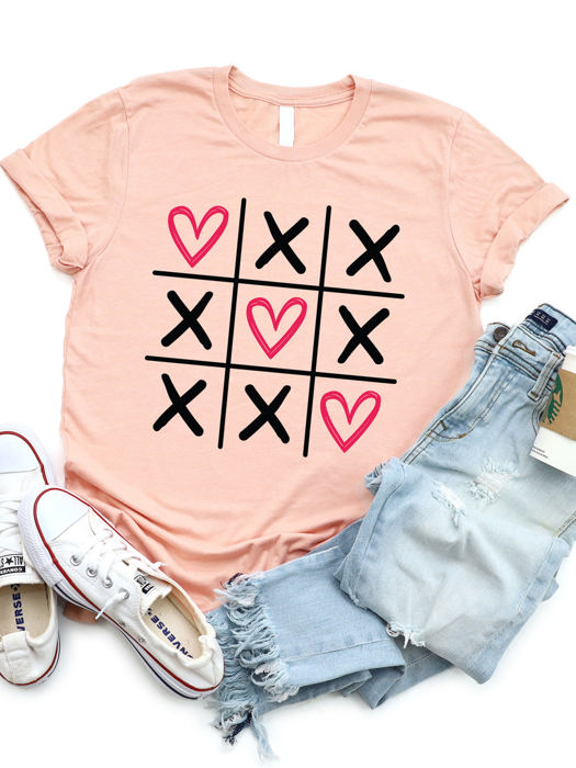 Tic Tac Toe Valentine Graphic Tee