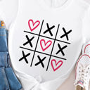 Large White Tic Tac Toe Valentine Graphic Tee