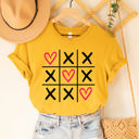 Large Yellow Tic Tac Toe Valentine Graphic Tee