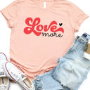 Medium Peach Love More Graphic Tee